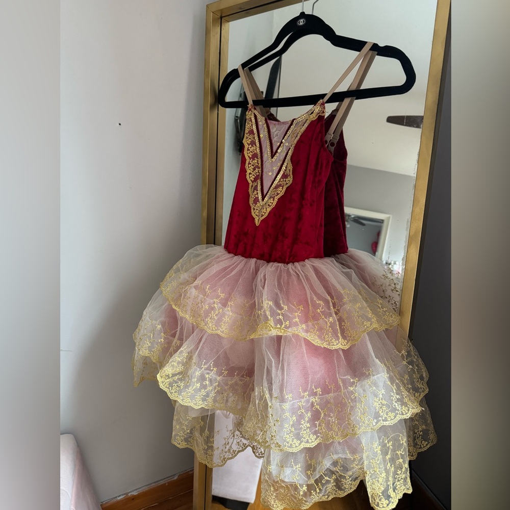 Red and Cream Colored Tutu Costume